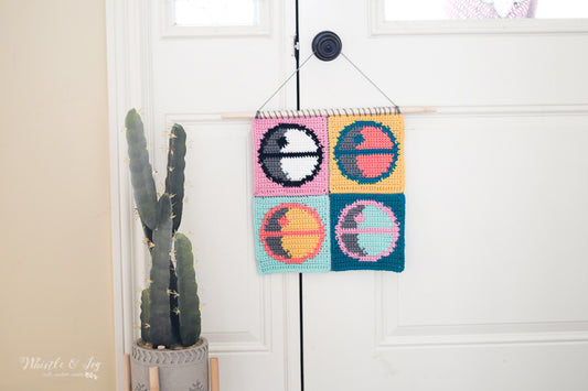 Pop Art Death Star Wall Hanging/Square