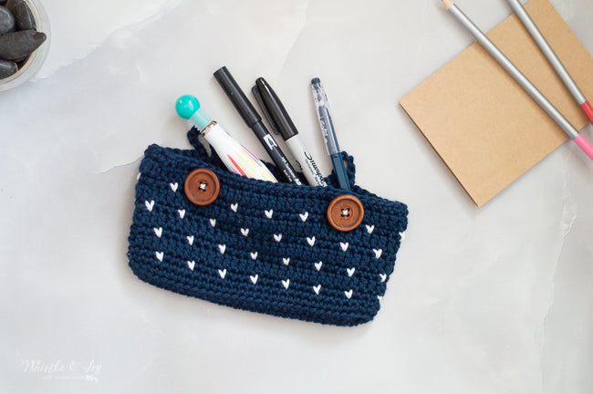 Faux Knit Pencil Pouch