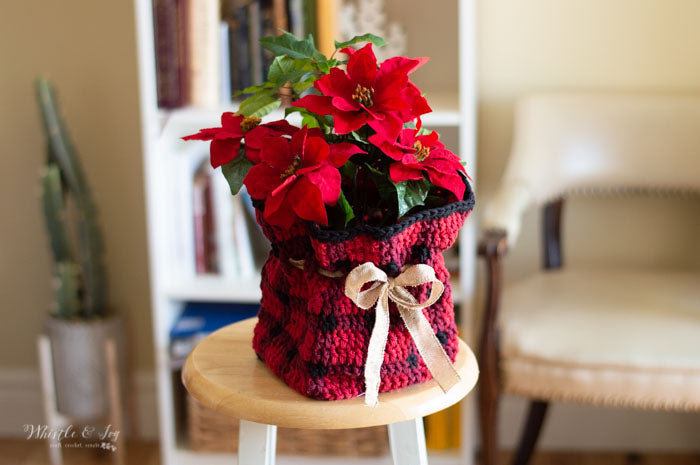 Plaid Plant Basket