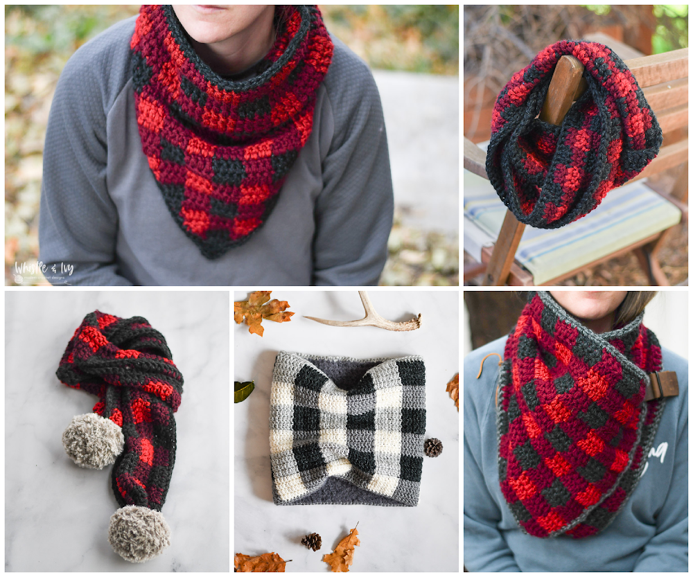 Buffalo Plaid Neckwear Pattern Bundle [crochet patterns]