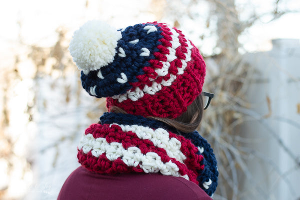 Americana Hat + Cowl Set [crochet pattern]