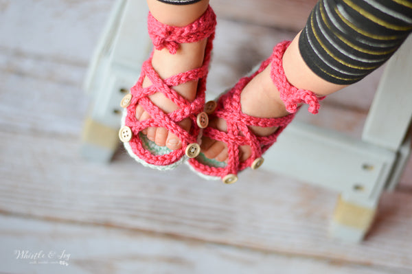 Baby Gladiator Sandals [crochet pattern]