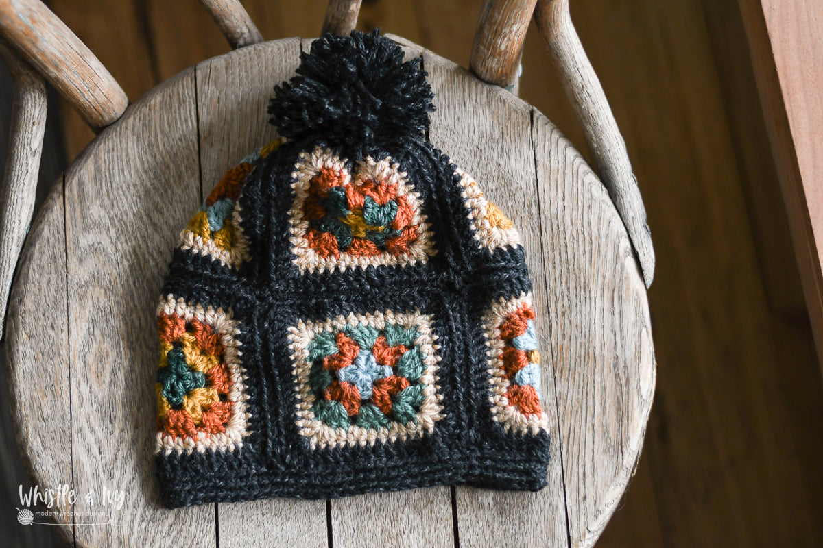 Boho Granny Square Slouchy Hat [crochet pattern]