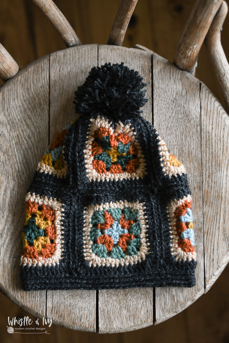 Granny Square Cowl Neck Warmer + Boho Granny Square Slouchy  [crochet pattern bundle]