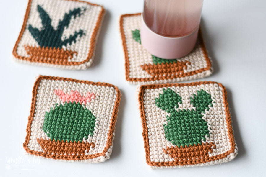 Crochet Cactus Coasters