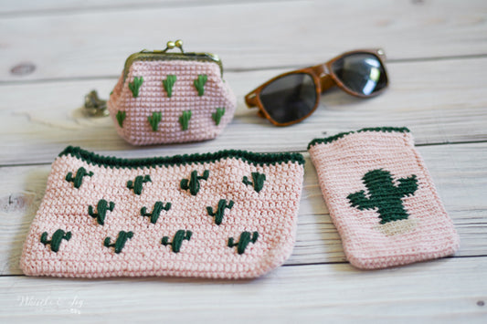 Cactus Pouch Bundle [crochet pattern]