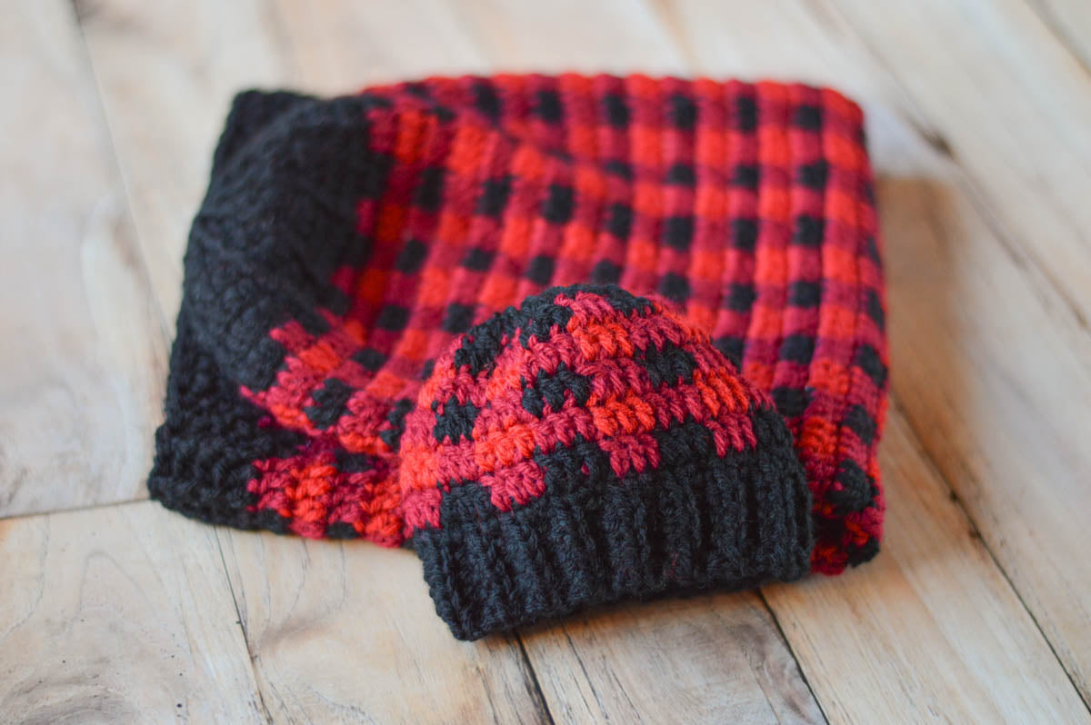 Plaid Newborn Cocoon and Hat