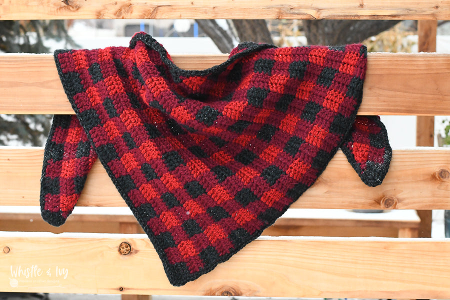 Plaid Triangle Shawl/Scarf