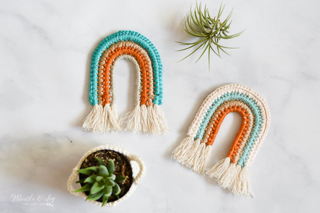 Faux Macrame Rainbow