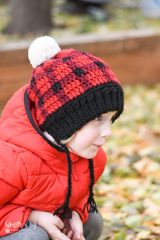 Half-Brim Tartan Hat [crochet pattern]