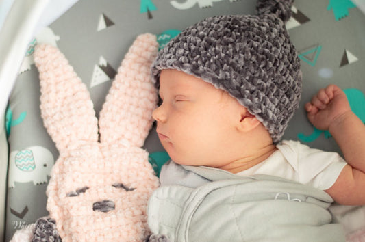 Velvet Bunny Lovey + Knot Hat