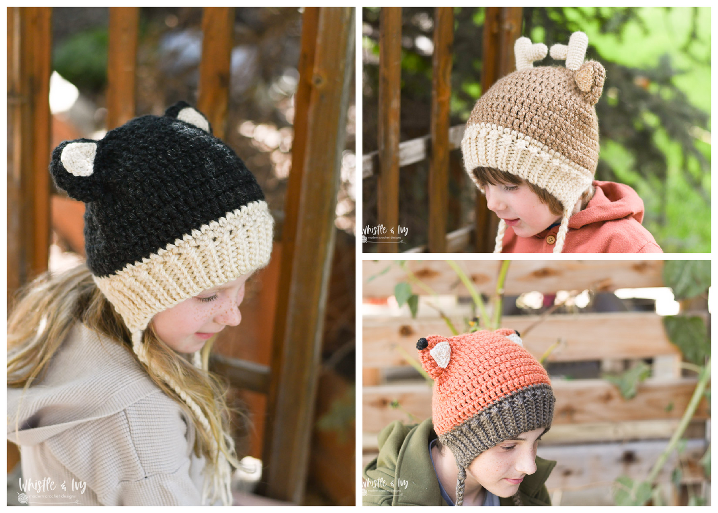 Woodland Animals Hats [crochet pattern]